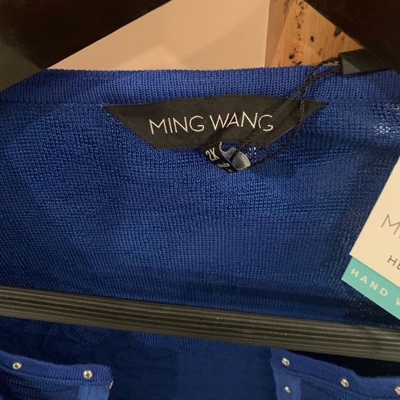 Ming Wang jacket 2x with silver nail head deign in cobalt blue - Picture 3 of 9